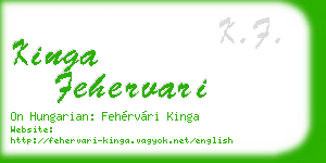 kinga fehervari business card