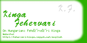 kinga fehervari business card
